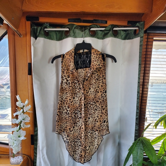 Short Sleeve Sheer Top - Picture 1 of 3